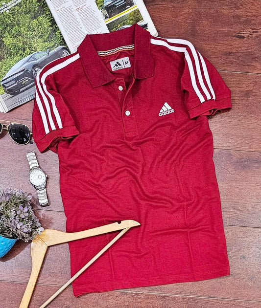 Mens Adidas Red Polo Tshirt Super Comfortable