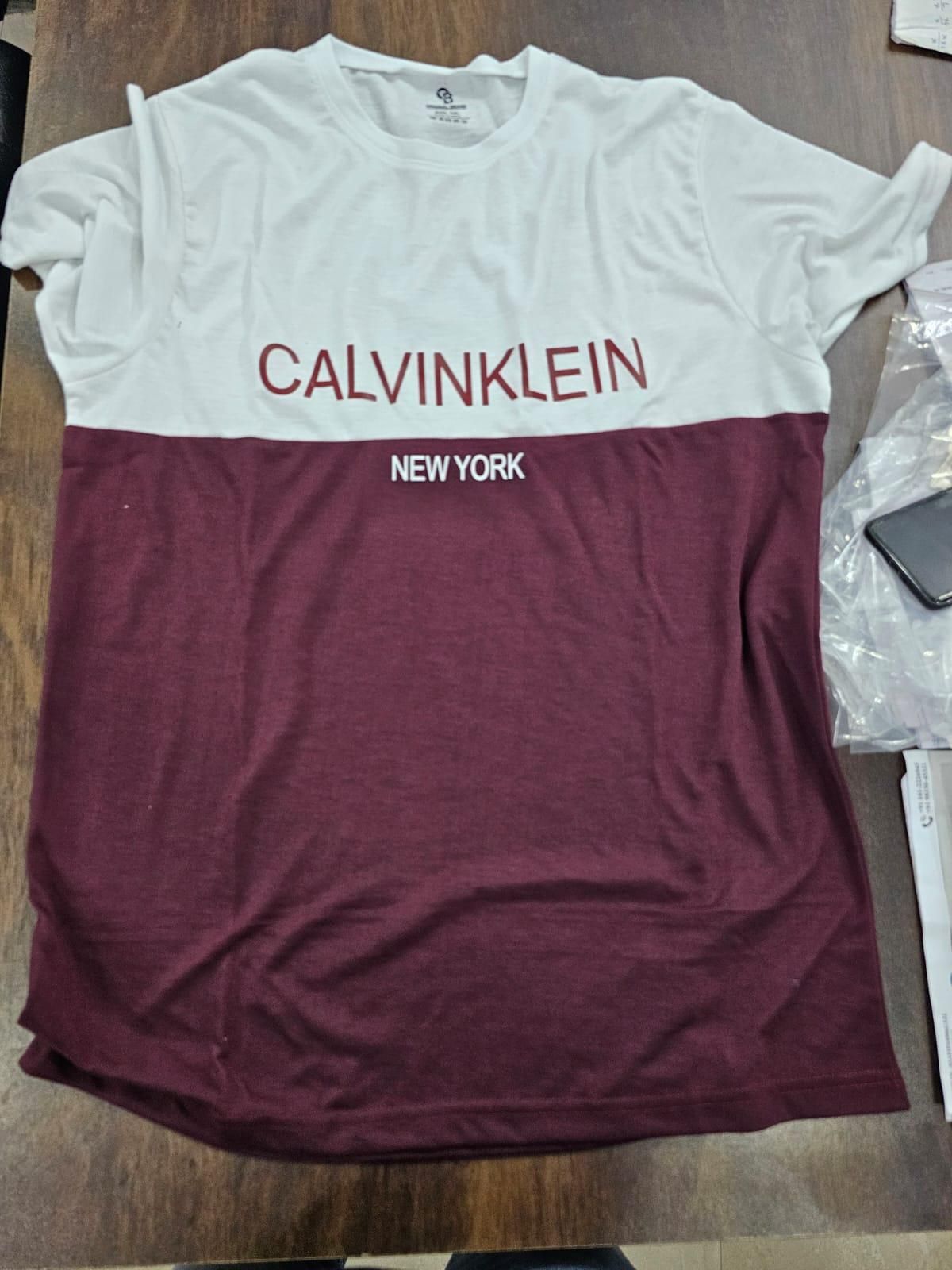 Mens CK round neck tshirt Maroon Red