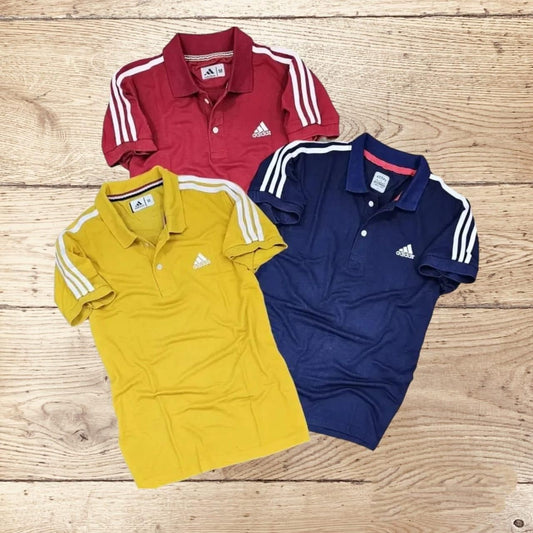 Mens Adidas Cotton Polo T-Shirt (Pack of 3)