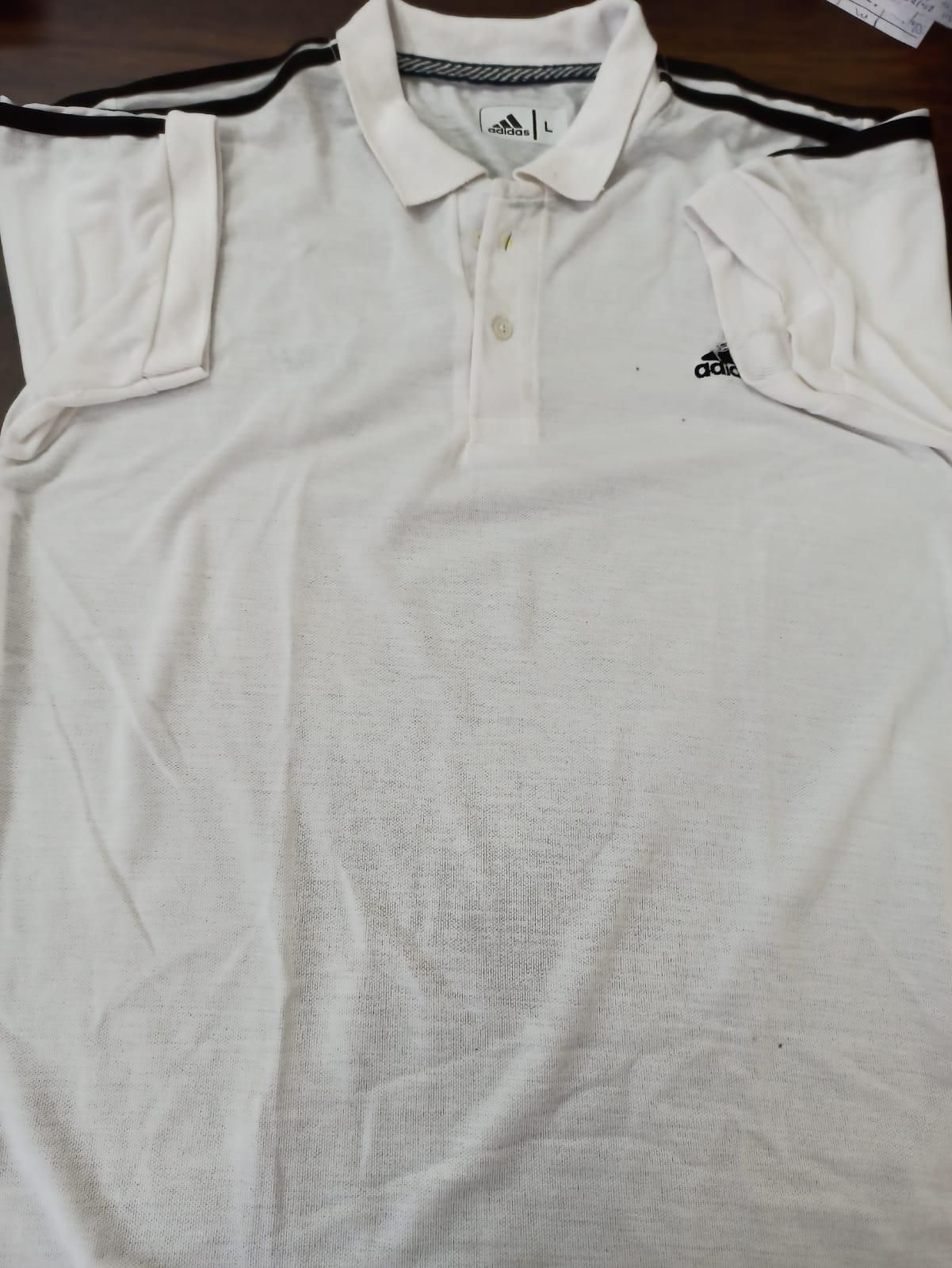 Mens Adidas White Polo Tshirt Super Comfortable