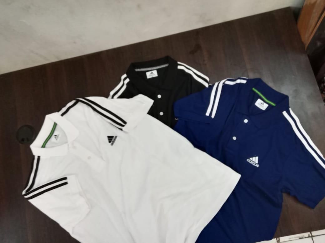 Mens Adidas Cotton Polo T-Shirt (Pack of 3)