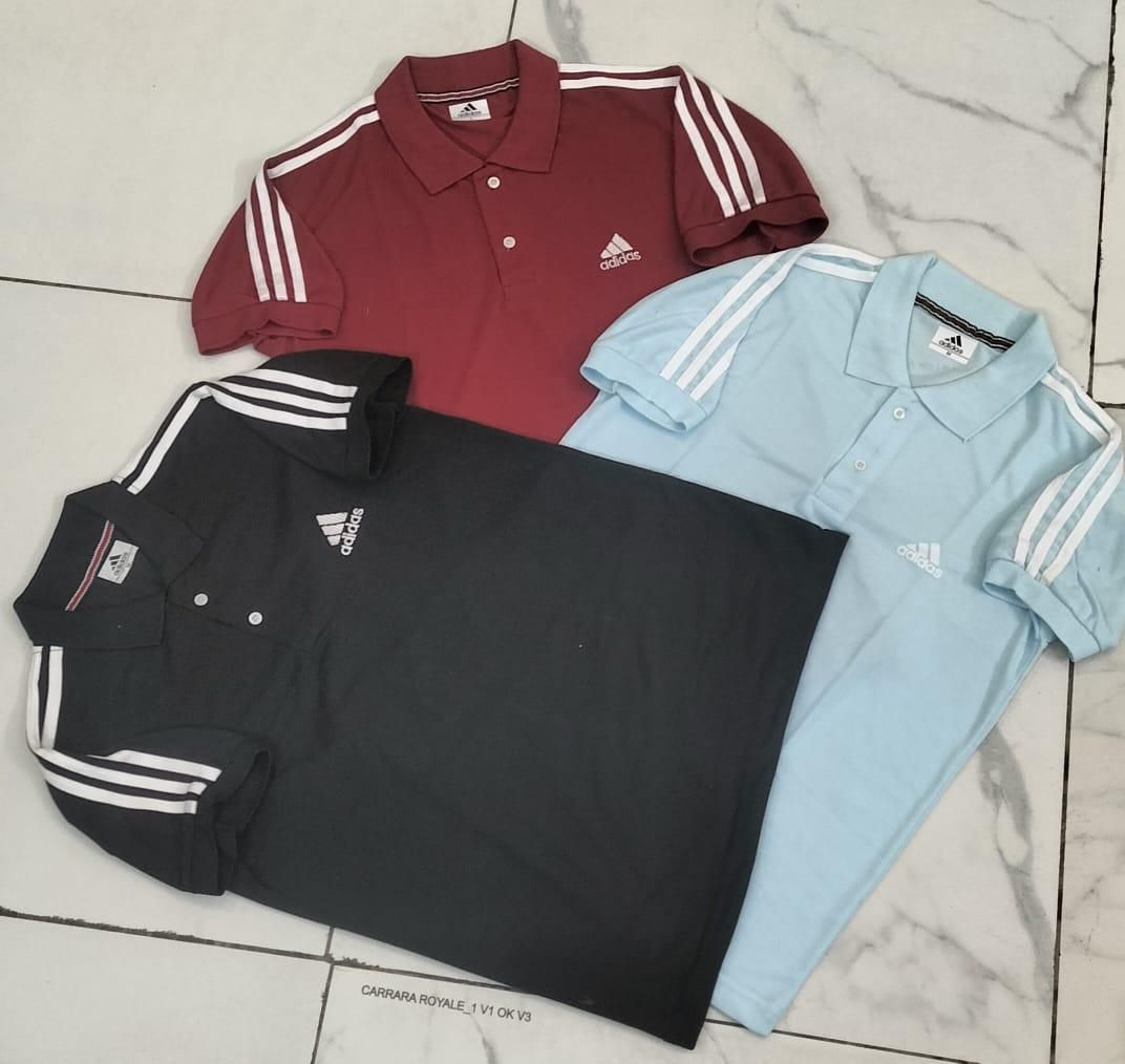 Mens Adidas Cotton Polo T-Shirt (Pack of 3)