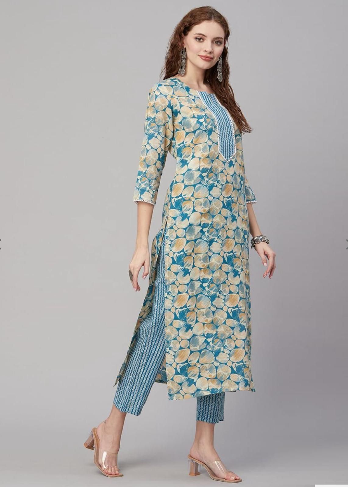 Womans Straight Kurta with Pant Set