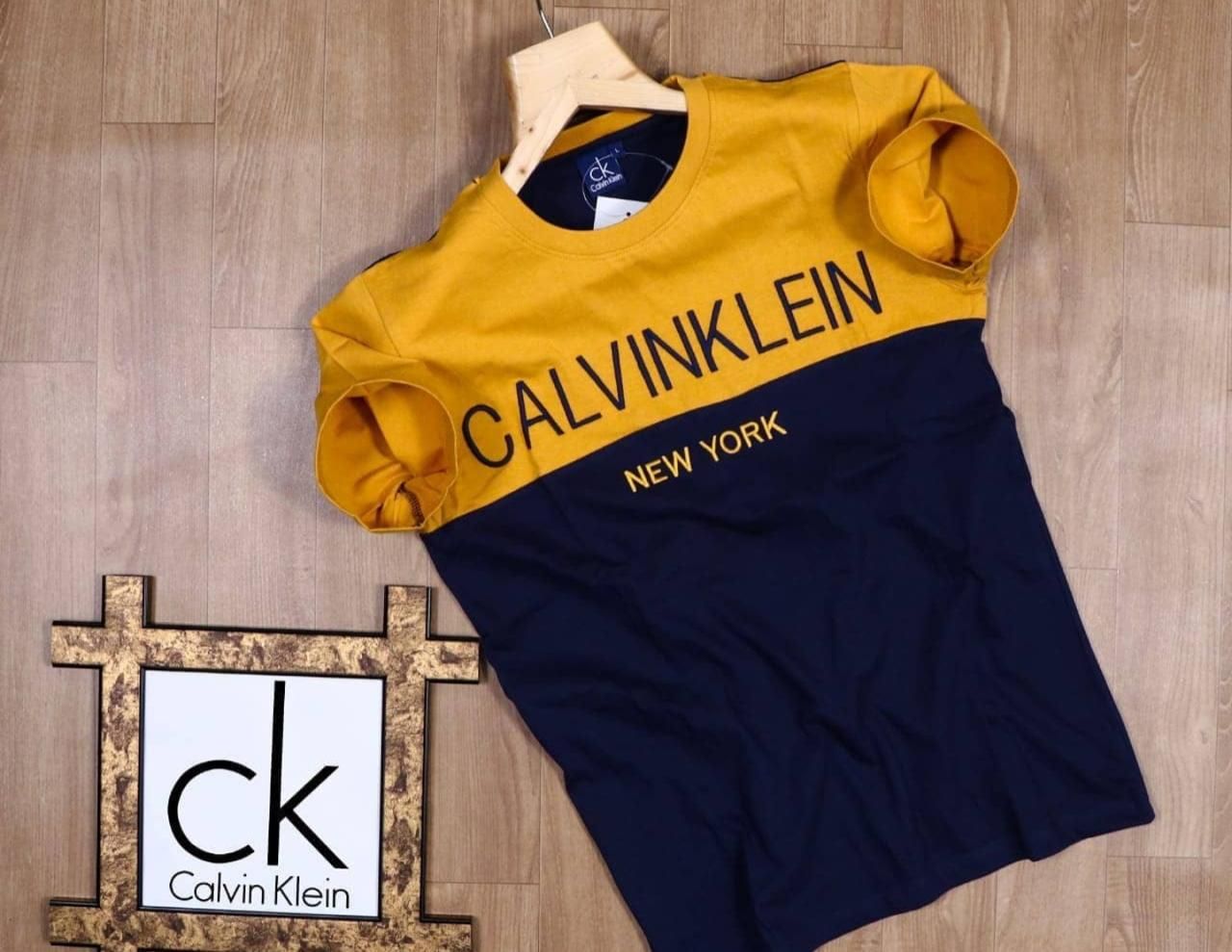 Mens CK round neck tshirt Yellow