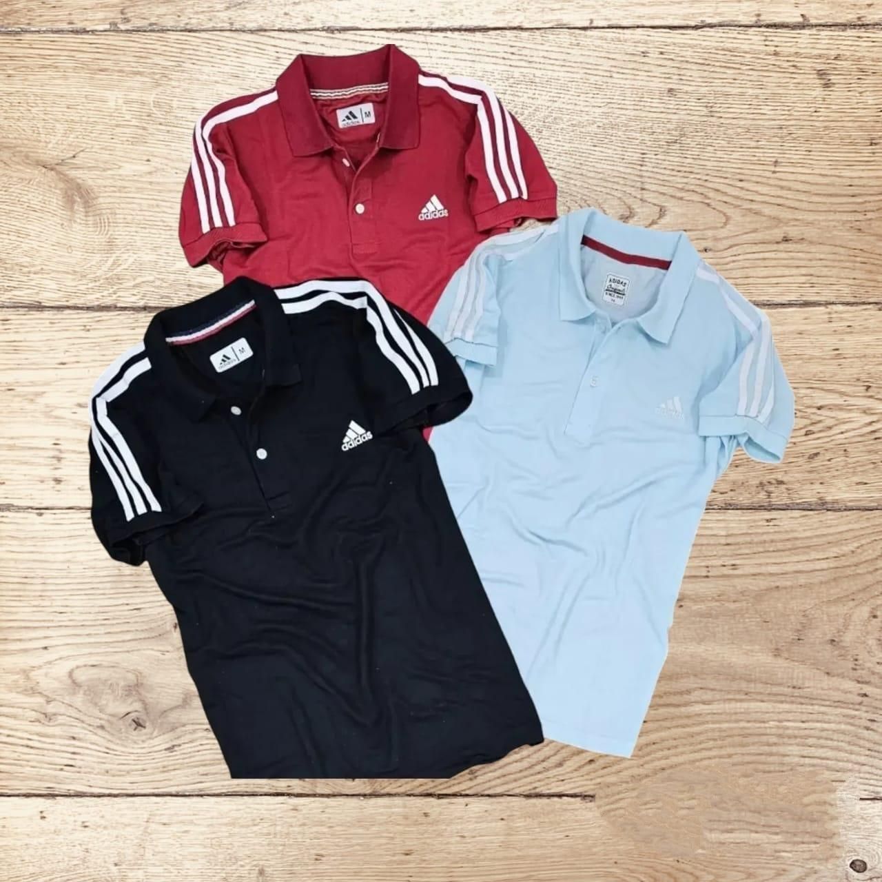 Mens Adidas Cotton Polo T-Shirt (Pack of 3)